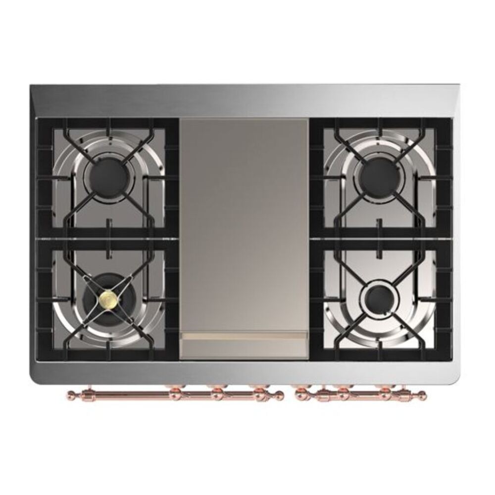ILVE Majestic II 40 inch Triple Glass Door Natural Gas Dual Fuel Range Copper Burgundy