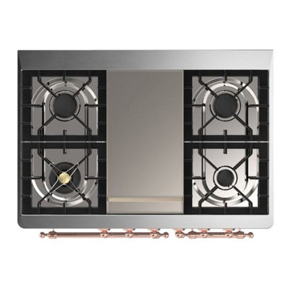 ILVE Majestic II 40 inch Triple Glass Door Natural Gas Dual Fuel Range Copper Burgundy