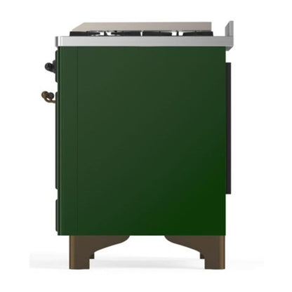 ILVE Majestic II 40 inch Triple Glass Door Natural Gas Dual Fuel Range Burnished Emerald Green