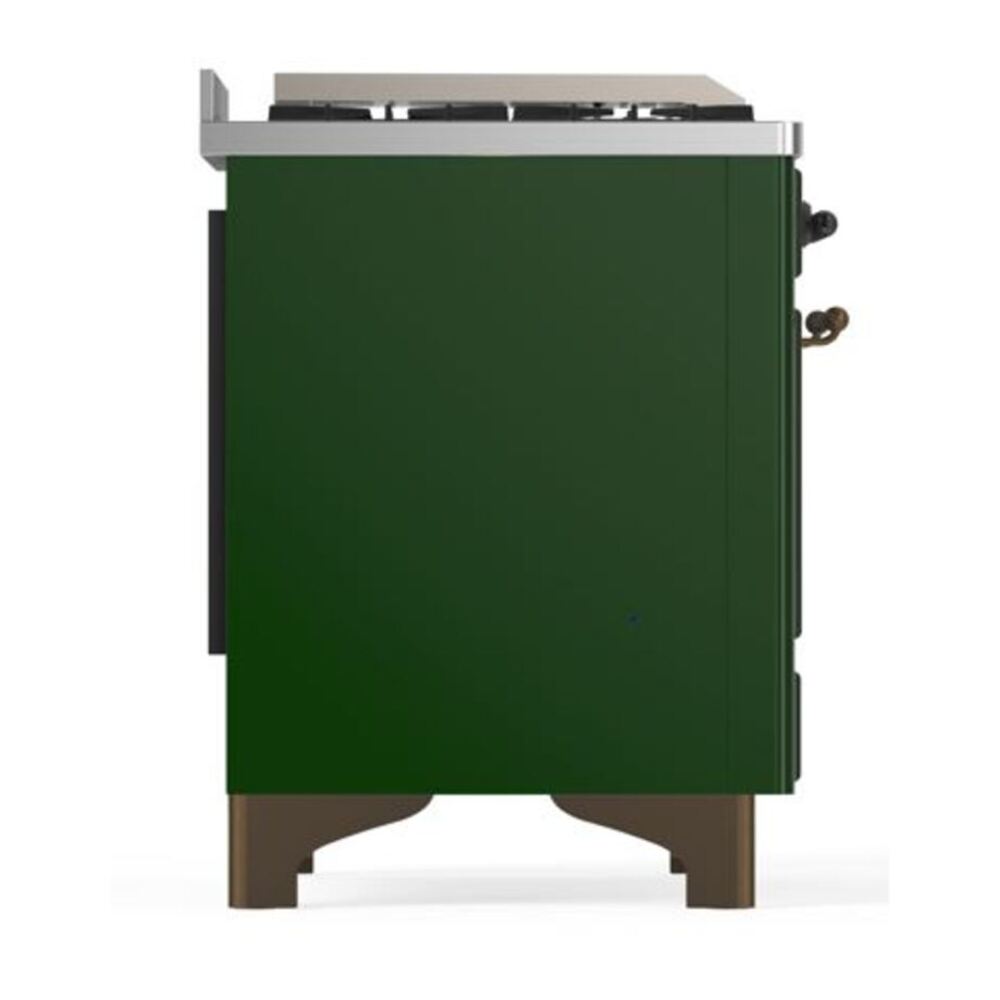 ILVE Majestic II 40 inch Triple Glass Door Natural Gas Dual Fuel Range Burnished Emerald Green