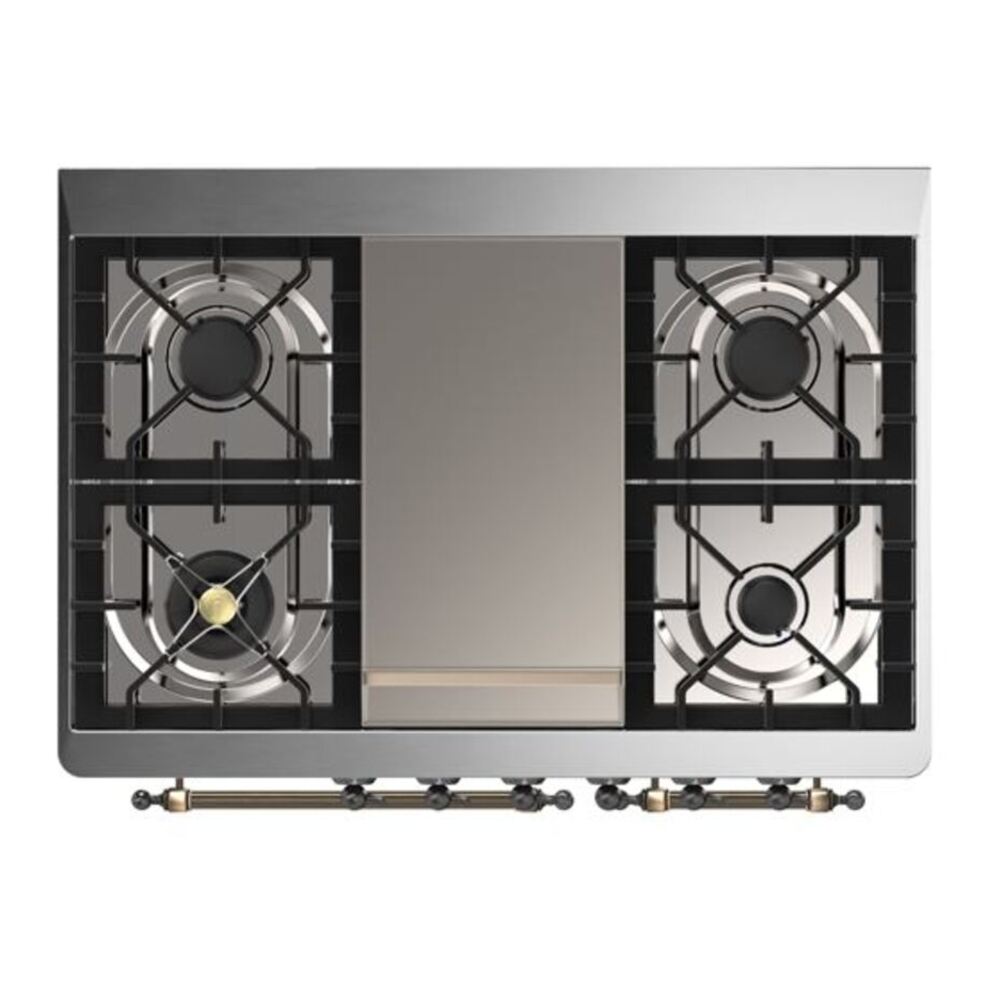 ILVE Majestic II 40 inch Triple Glass Door Natural Gas Dual Fuel Range Burnished Emerald Green