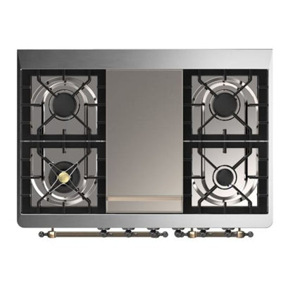 ILVE Majestic II 40 inch Triple Glass Door Natural Gas Dual Fuel Range Burnished Emerald Green