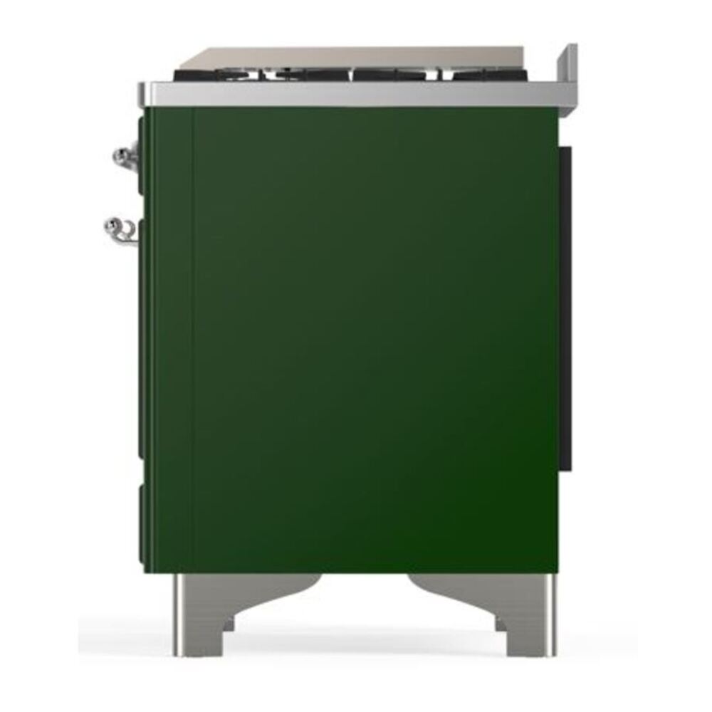 ILVE Majestic II 40 inch Triple Glass Door Natural Gas Dual Fuel Range Chrome Emerald Green