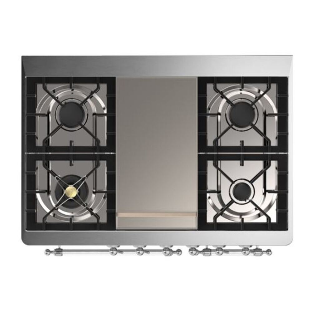 ILVE Majestic II 40 inch Triple Glass Door Natural Gas Dual Fuel Range Chrome Emerald Green