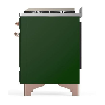 ILVE Majestic II 40 inch Triple Glass Door Natural Gas Dual Fuel Range Copper Emerald Green