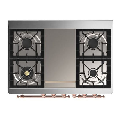 ILVE Majestic II 40 inch Triple Glass Door Natural Gas Dual Fuel Range Copper Emerald Green