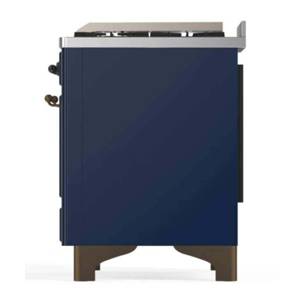 ILVE Majestic II 40 inch Triple Glass Door Natural Gas Dual Fuel Range Burnished Midnight Blue