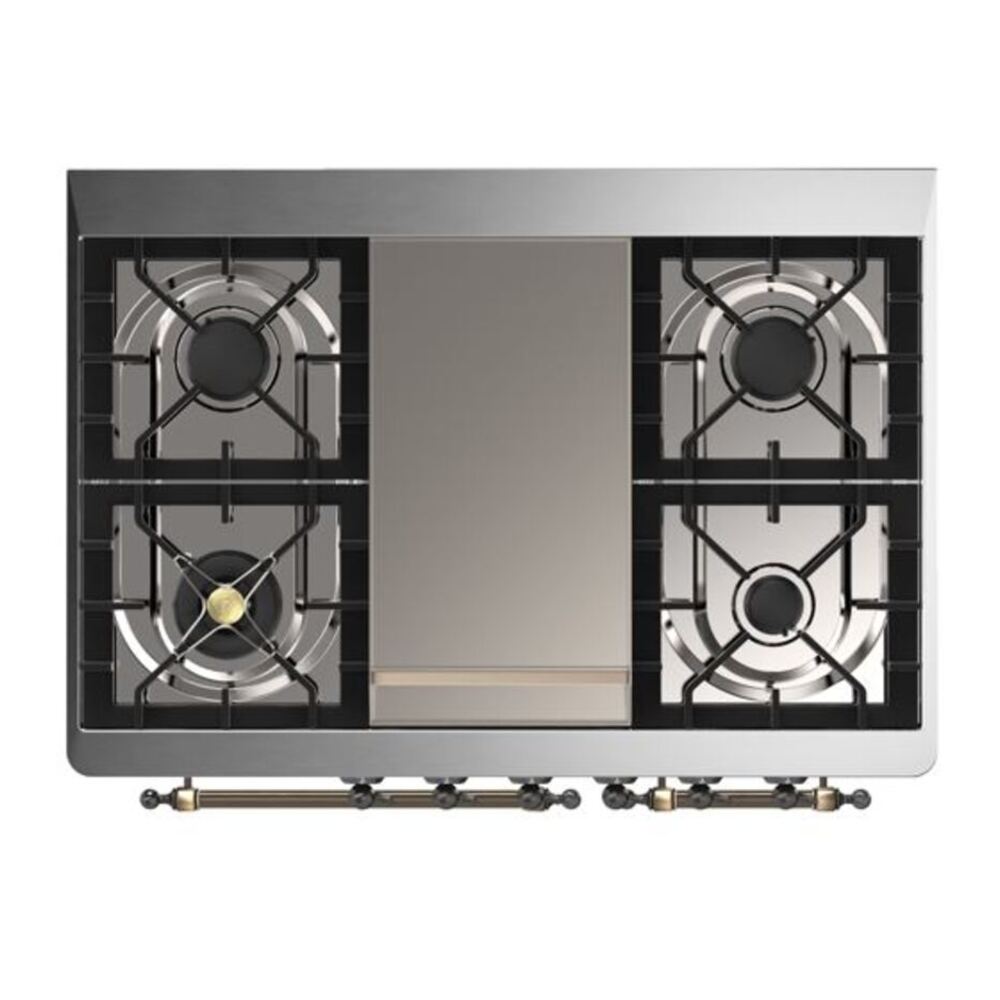ILVE Majestic II 40 inch Triple Glass Door Natural Gas Dual Fuel Range Burnished Midnight Blue