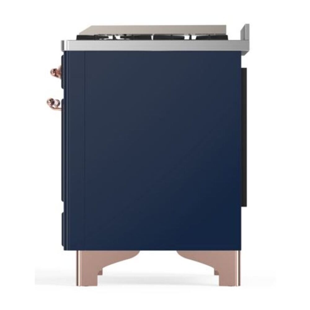 ILVE Majestic II 40 inch Triple Glass Door Natural Gas Dual Fuel Range Copper Midnight Blue