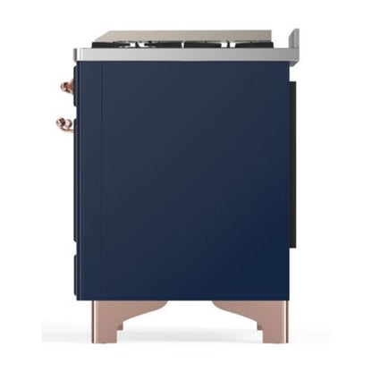 ILVE Majestic II 40 inch Triple Glass Door Natural Gas Dual Fuel Range Copper Midnight Blue