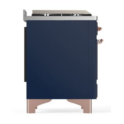 ILVE Majestic II 40 inch Triple Glass Door Natural Gas Dual Fuel Range Copper Midnight Blue