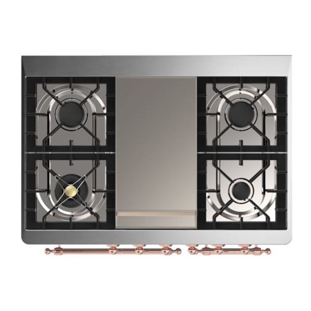 ILVE Majestic II 40 inch Triple Glass Door Natural Gas Dual Fuel Range Copper Midnight Blue