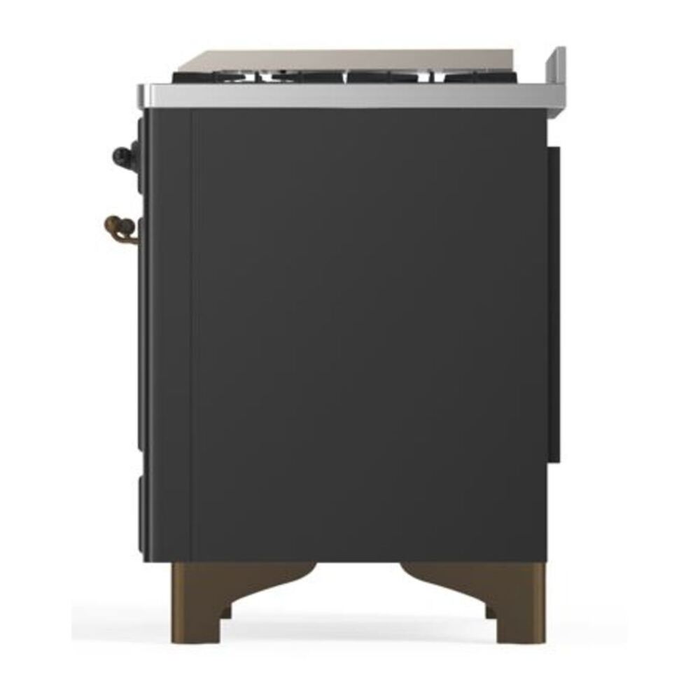 ILVE Majestic II 40 inch Triple Glass Door Natural Gas Dual Fuel Range Burnished Graphite Matte