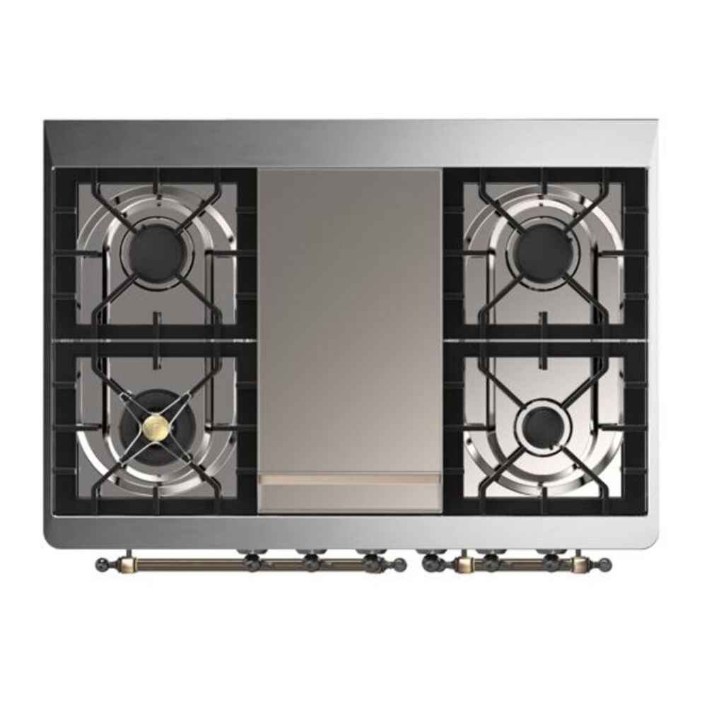 ILVE Majestic II 40 inch Triple Glass Door Natural Gas Dual Fuel Range Burnished Graphite Matte