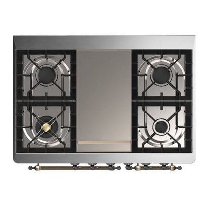 ILVE Majestic II 40 inch Triple Glass Door Natural Gas Dual Fuel Range Burnished Graphite Matte