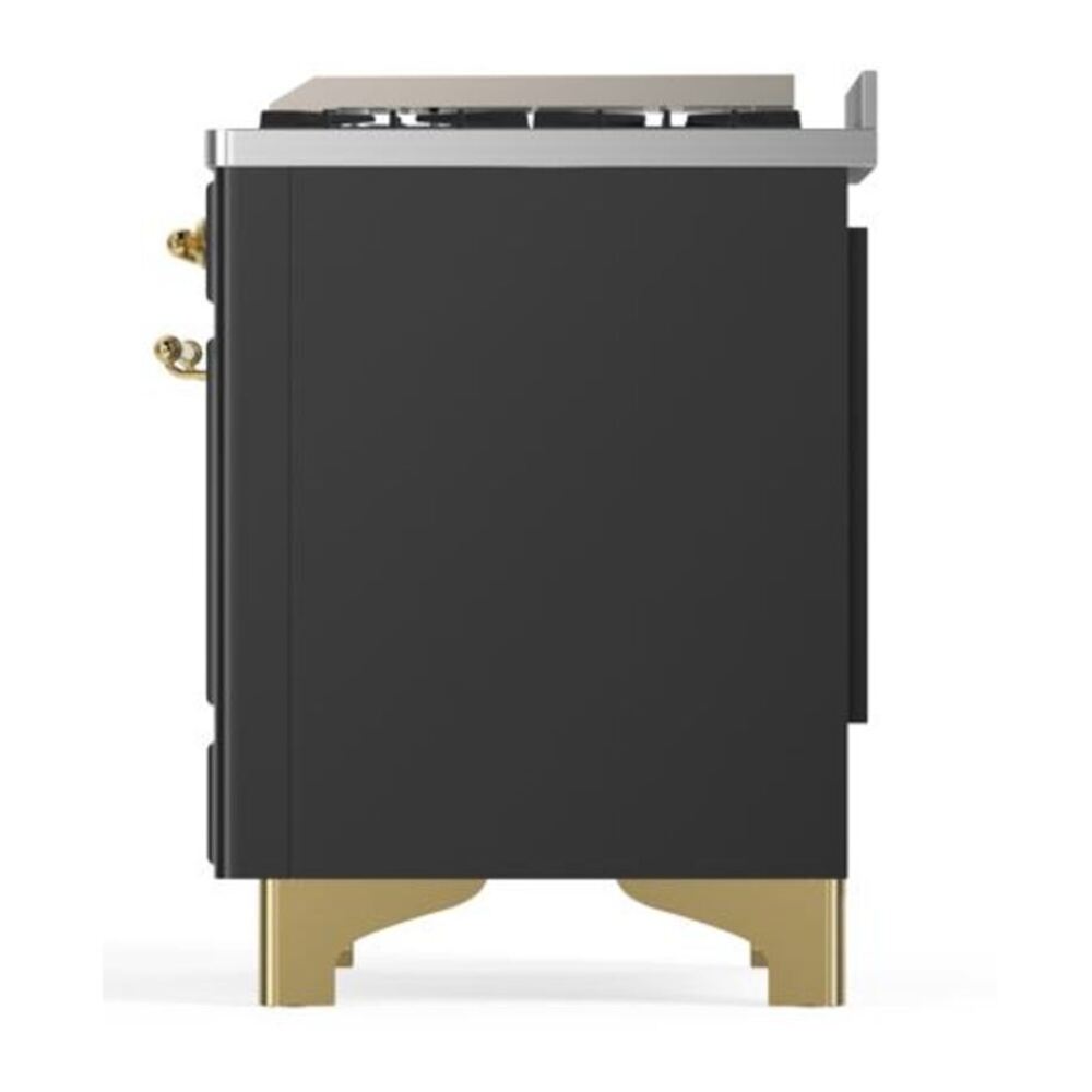 ILVE Majestic II 40 inch Triple Glass Door Natural Gas Dual Fuel Range Brass Graphite Matte