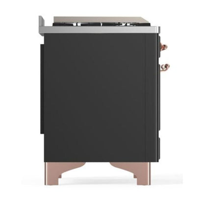ILVE Majestic II 40 inch Triple Glass Door Natural Gas Dual Fuel Range Copper Graphite Matte
