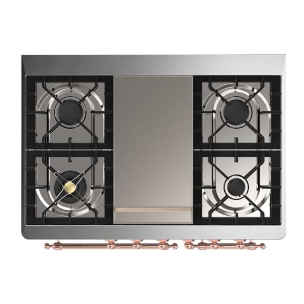 ILVE Majestic II 40 inch Triple Glass Door Natural Gas Dual Fuel Range Copper Graphite Matte
