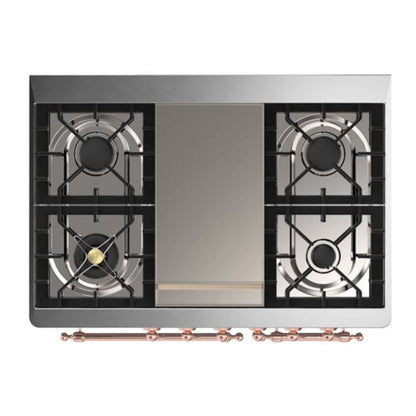 ILVE Majestic II 40 inch Triple Glass Door Natural Gas Dual Fuel Range Copper Graphite Matte
