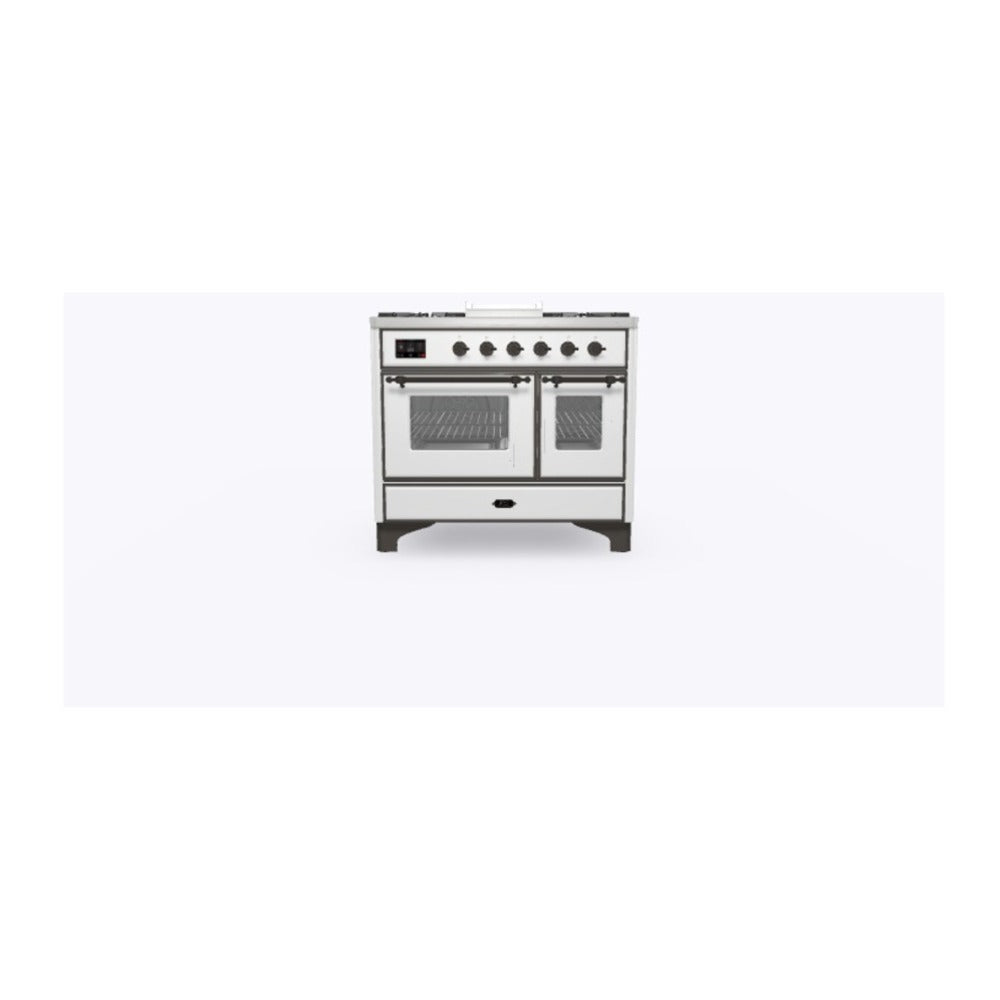 ILVE Majestic II 40 inch Triple Glass Door Natural Gas Dual Fuel Range Burnished RAL