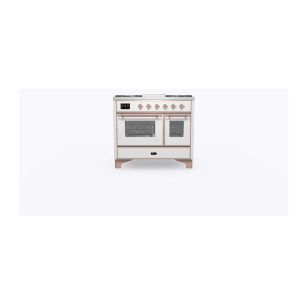 ILVE Majestic II 40 inch Triple Glass Door Natural Gas Dual Fuel Range Copper RAL