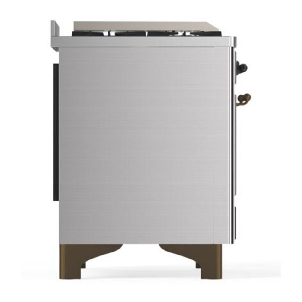 ILVE Majestic II 40" Stainless Steel Dual Fuel Range with 6 Burners and Griddle Triple Glass Door Liquid Propane