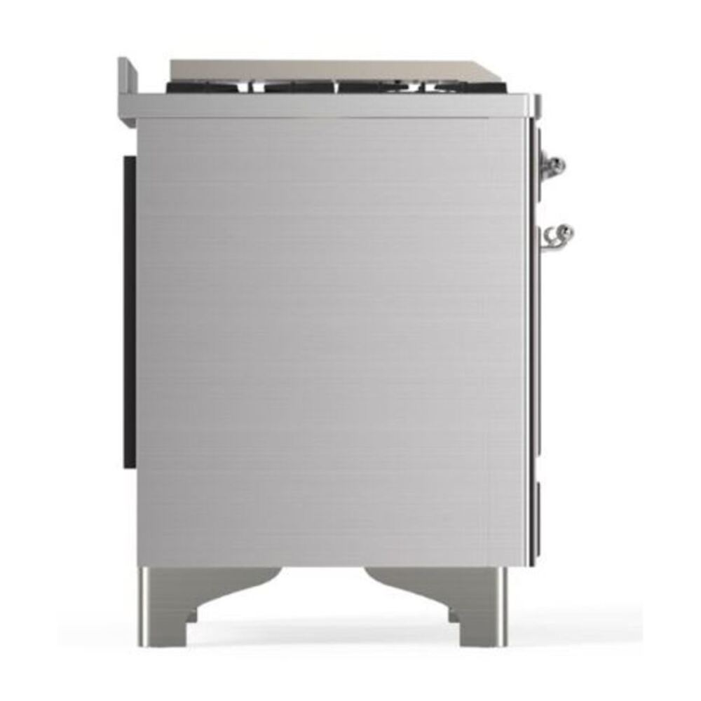 ILVE Majestic II 40 inch Triple Glass Door Natural Gas Dual Fuel Range Chrome Stainless Steel