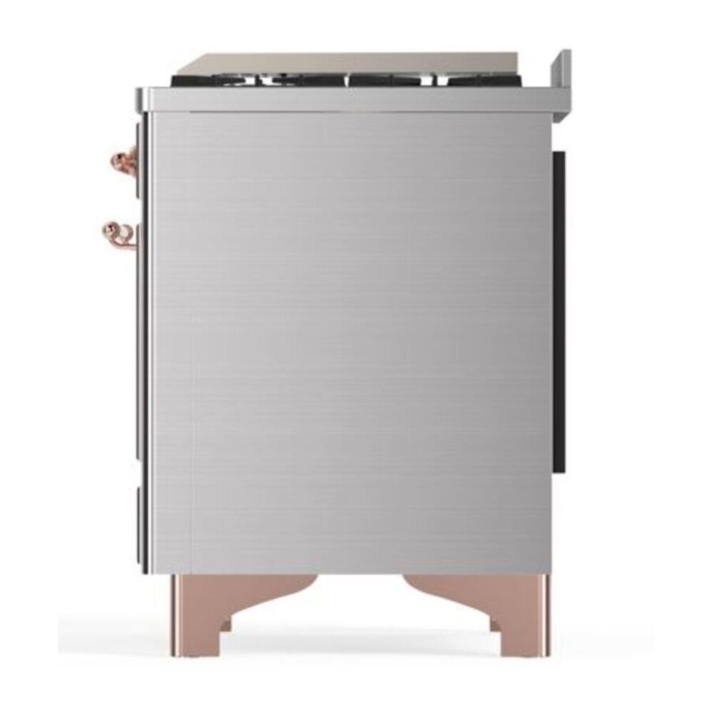ILVE Majestic II 40 inch Triple Glass Door Natural Gas Dual Fuel Range Copper Stainless Steel