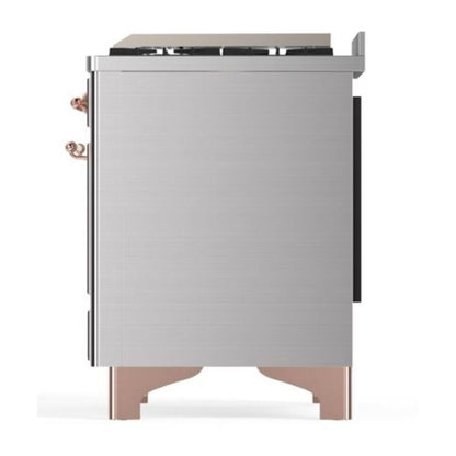 ILVE Majestic II 40 inch Triple Glass Door Natural Gas Dual Fuel Range Copper Stainless Steel