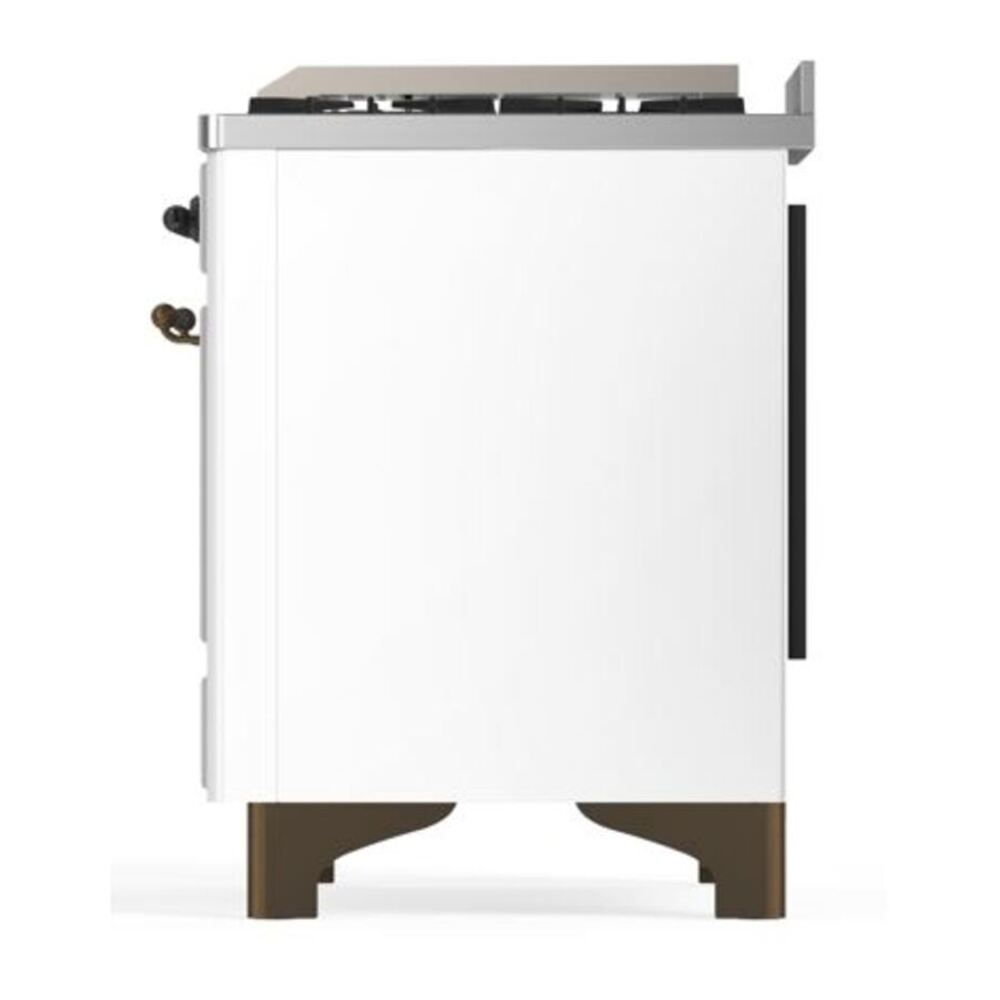 ILVE Majestic II 40 inch Triple Glass Door Natural Gas Dual Fuel Range Burnished White
