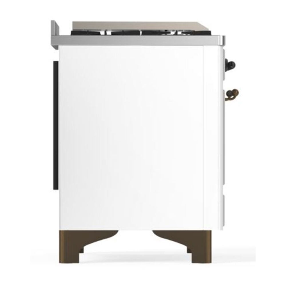 ILVE Majestic II 40 inch Triple Glass Door Natural Gas Dual Fuel Range Burnished White