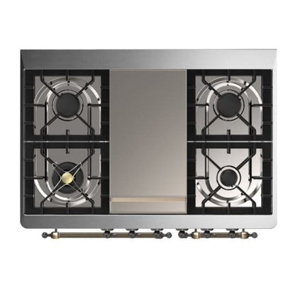 ILVE Majestic II 40 inch Triple Glass Door Natural Gas Dual Fuel Range Burnished White