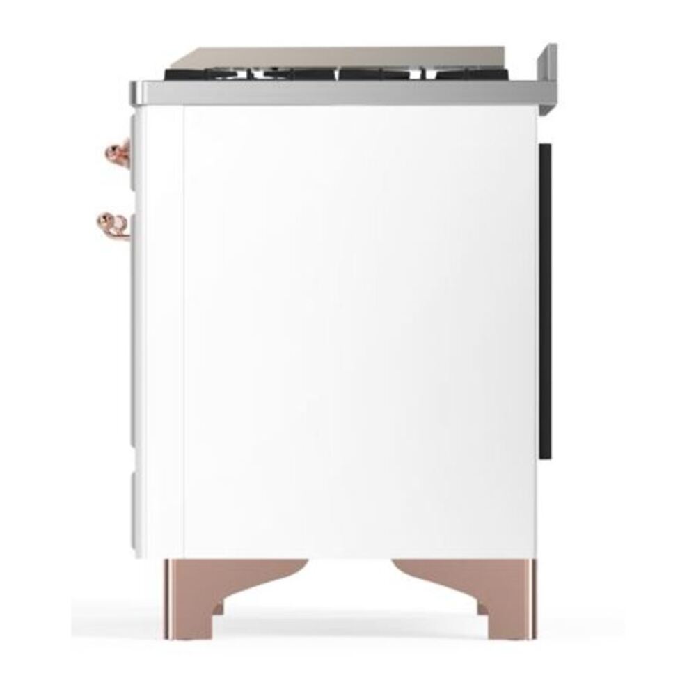 ILVE Majestic II 40 inch Triple Glass Door Natural Gas Dual Fuel Range Copper White