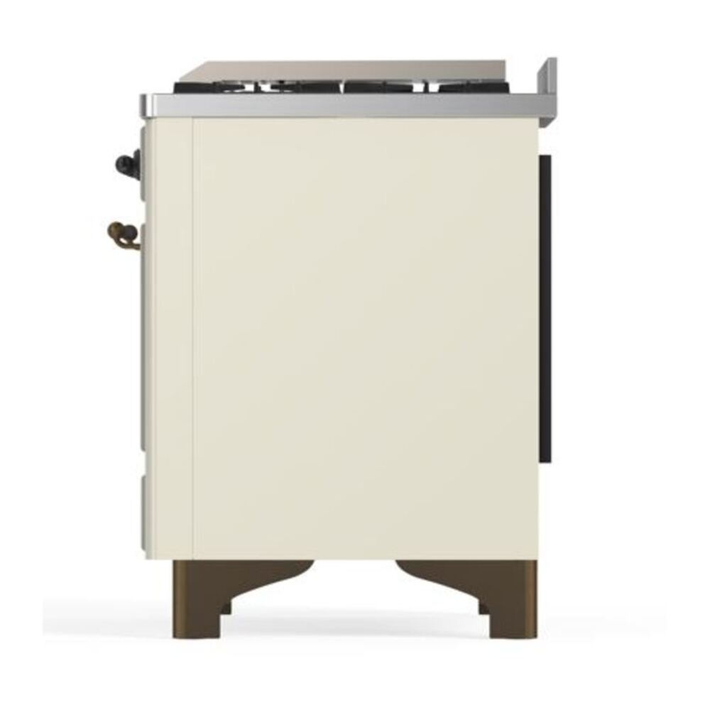 ILVE Majestic II 40 inch Solid Door Natural Gas Dual Fuel Range Burnished Antique White