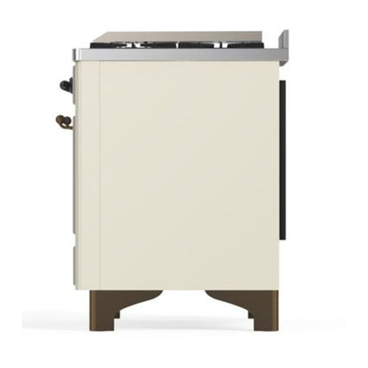 ILVE Majestic II 40 inch Solid Door Natural Gas Dual Fuel Range Burnished Antique White