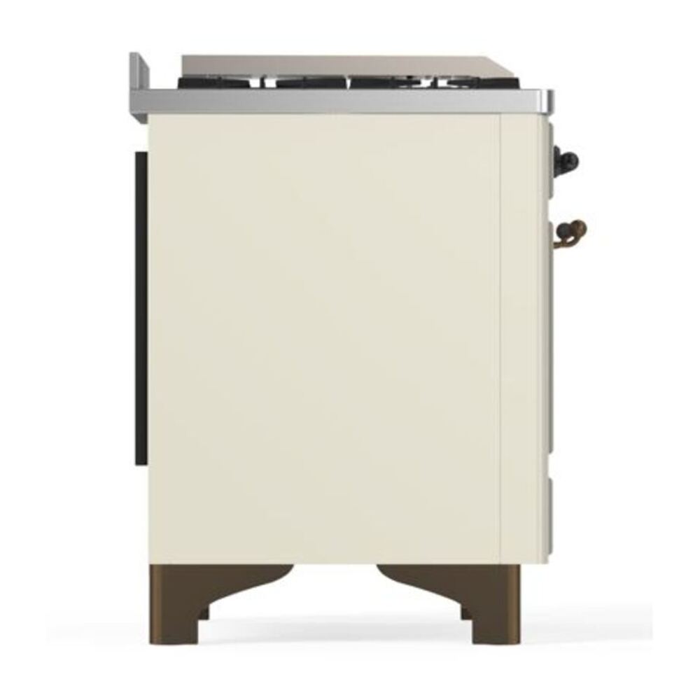 ILVE Majestic II 40 inch Solid Door Natural Gas Dual Fuel Range Burnished Antique White