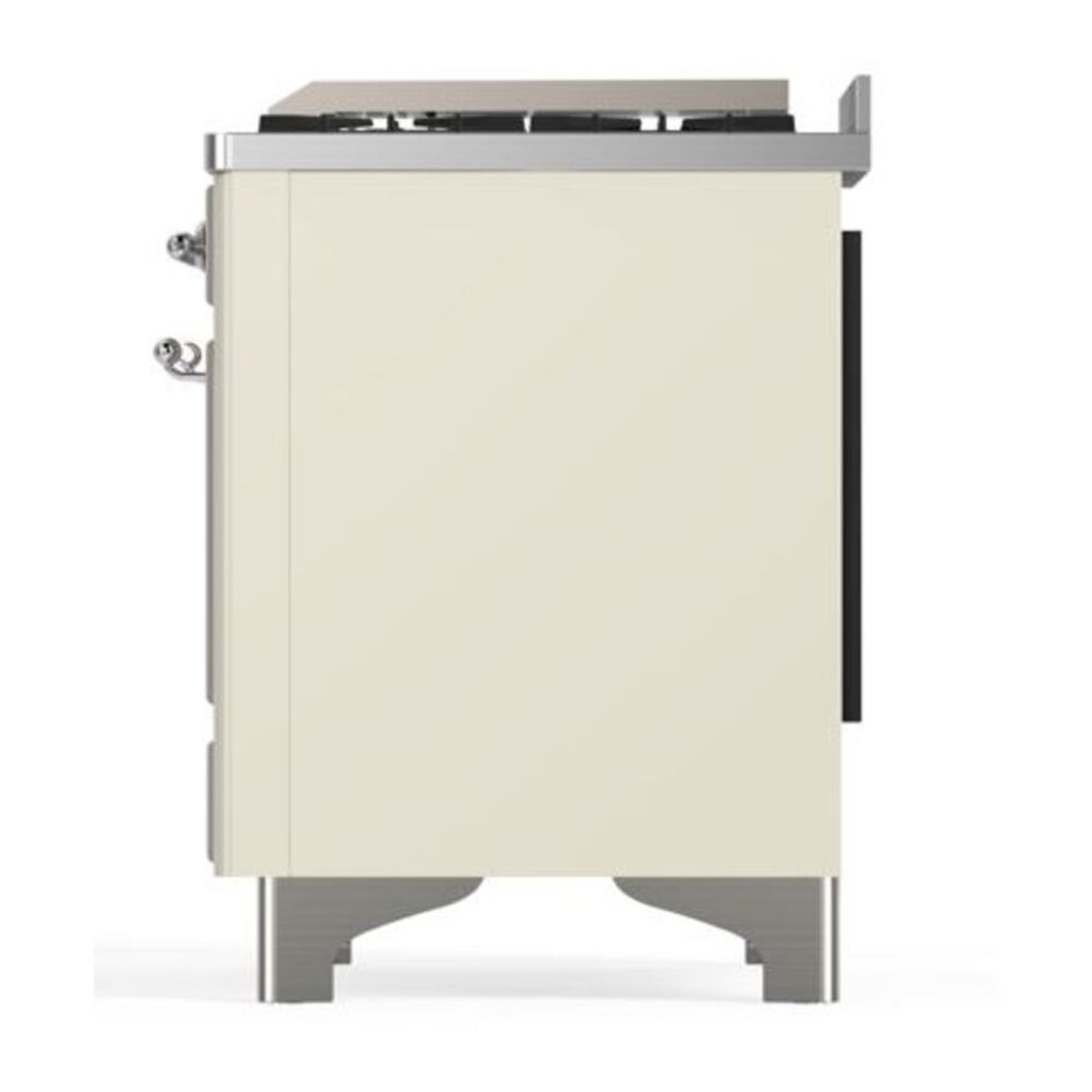 ILVE Majestic II 40 inch Solid Door Natural Gas Dual Fuel Range Chrome Antique White