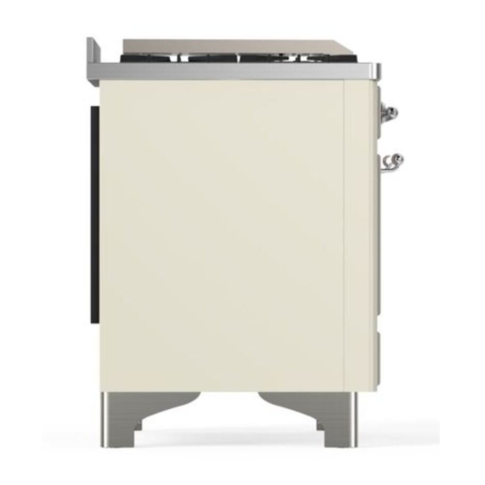 ILVE Majestic II 40 inch Solid Door Natural Gas Dual Fuel Range Chrome Antique White
