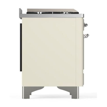ILVE Majestic II 40 inch Solid Door Natural Gas Dual Fuel Range Chrome Antique White