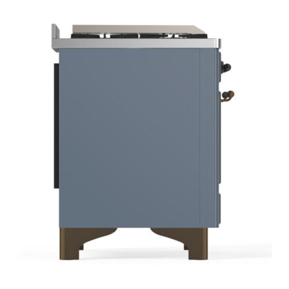 ILVE Majestic II 40 inch Solid Door Natural Gas Dual Fuel Range Burnished Blue Grey