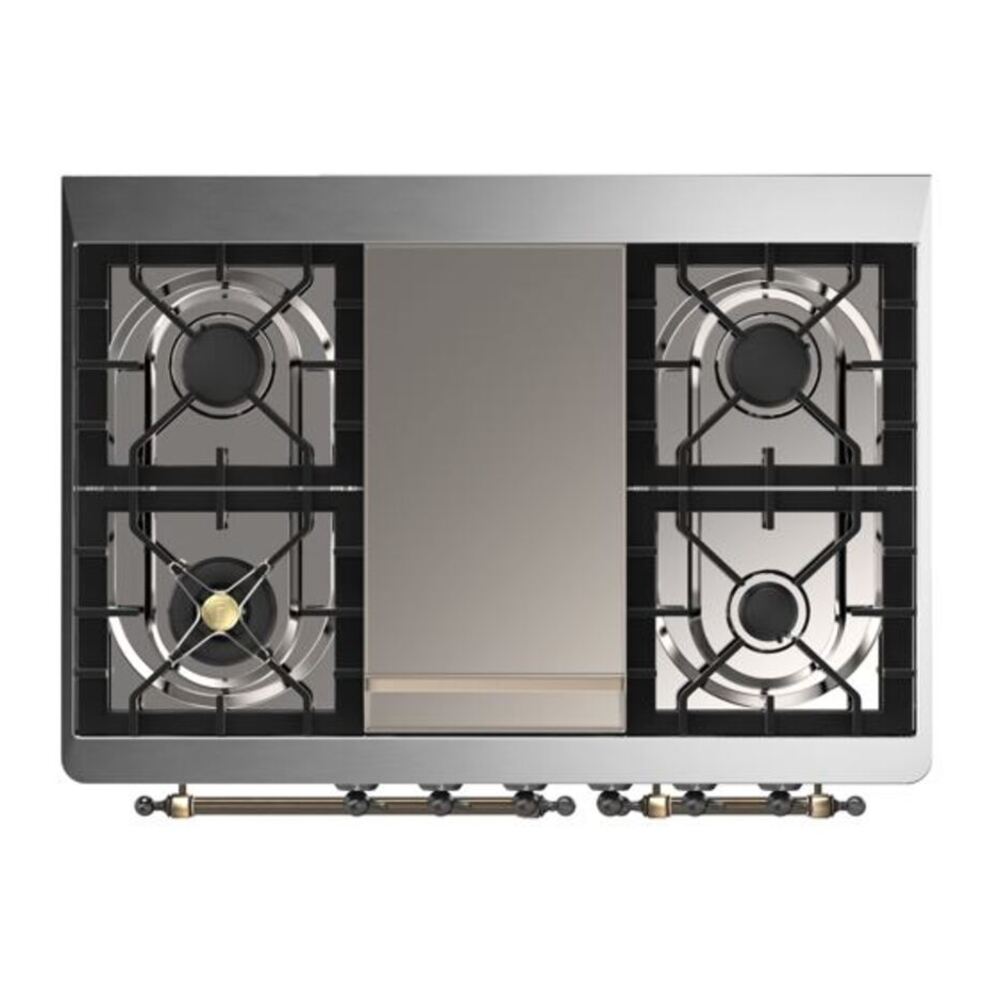 ILVE Majestic II 40 inch Solid Door Natural Gas Dual Fuel Range Burnished Blue Grey