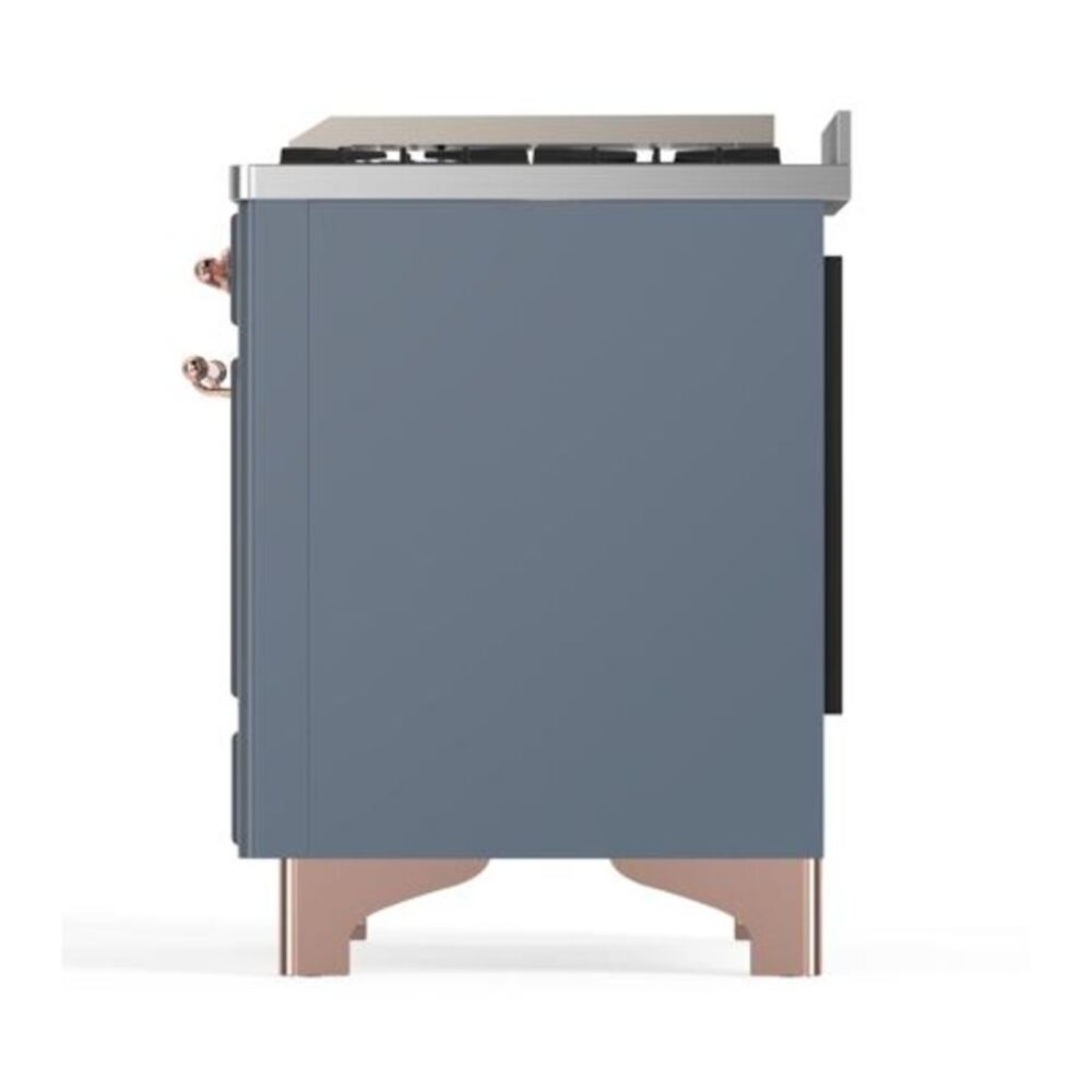 ILVE Majestic II 40 inch Solid Door Natural Gas Dual Fuel Range Copper Blue Grey