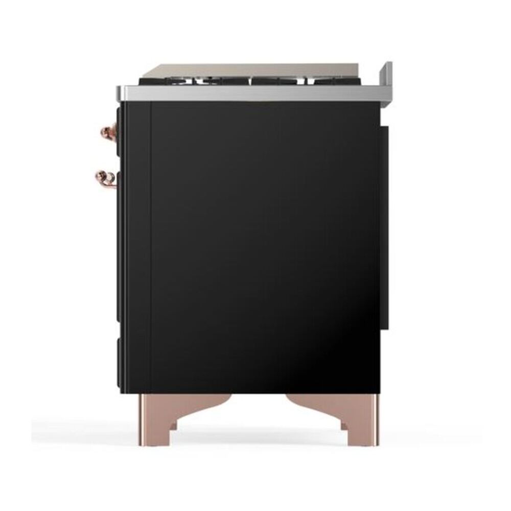 ILVE Majestic II 40 inch Solid Door Natural Gas Dual Fuel Range Copper Glossy Black