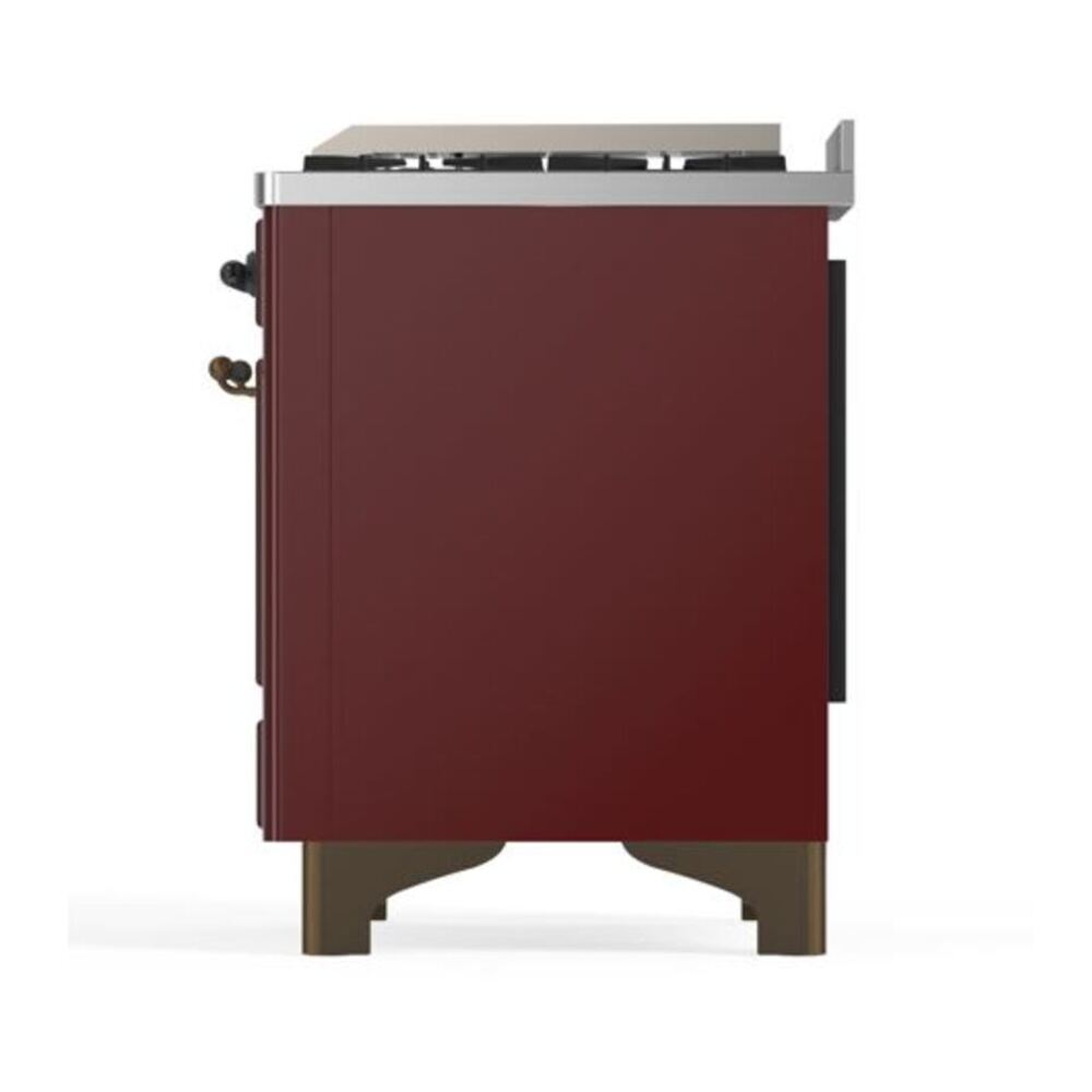 ILVE Majestic II 40 inch Solid Door Natural Gas Dual Fuel Range Burnished Burgundy