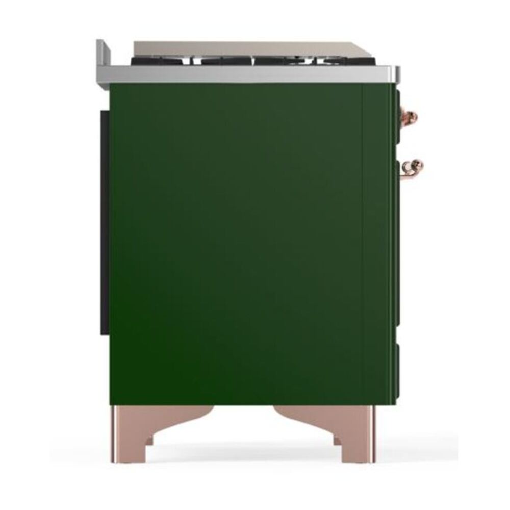 ILVE Majestic II 40 inch Solid Door Natural Gas Dual Fuel Range Copper Emerald Green