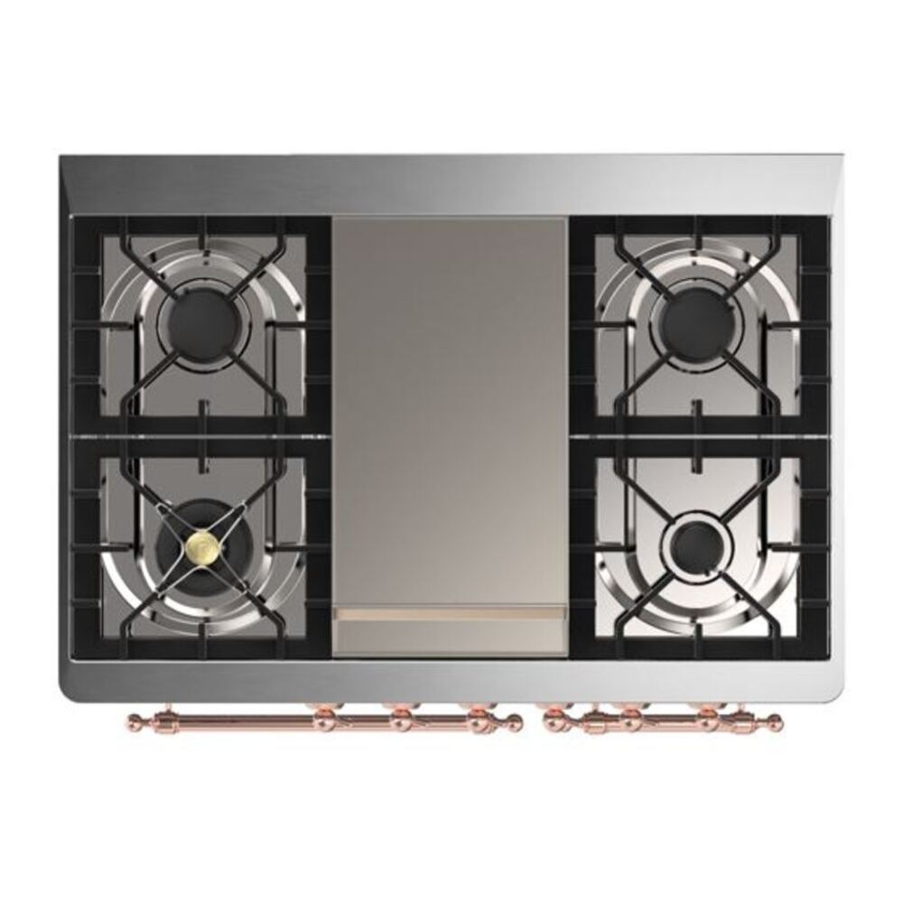 ILVE Majestic II 40 inch Solid Door Natural Gas Dual Fuel Range Copper Emerald Green