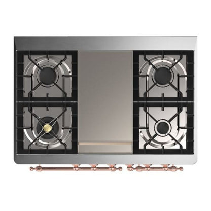 ILVE Majestic II 40 inch Solid Door Natural Gas Dual Fuel Range Copper Emerald Green