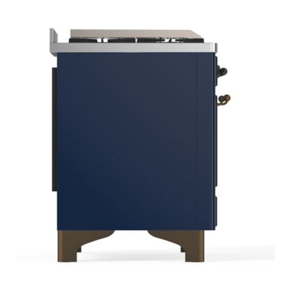 ILVE Majestic II 40 inch Solid Door Natural Gas Dual Fuel Range Burnished Midnight Blue