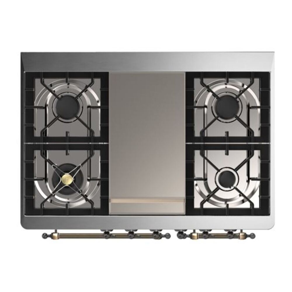 ILVE Majestic II 40 inch Solid Door Natural Gas Dual Fuel Range Burnished Midnight Blue