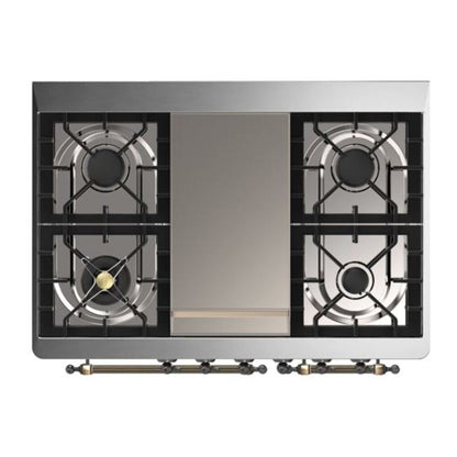 ILVE Majestic II 40 inch Solid Door Natural Gas Dual Fuel Range Burnished Midnight Blue